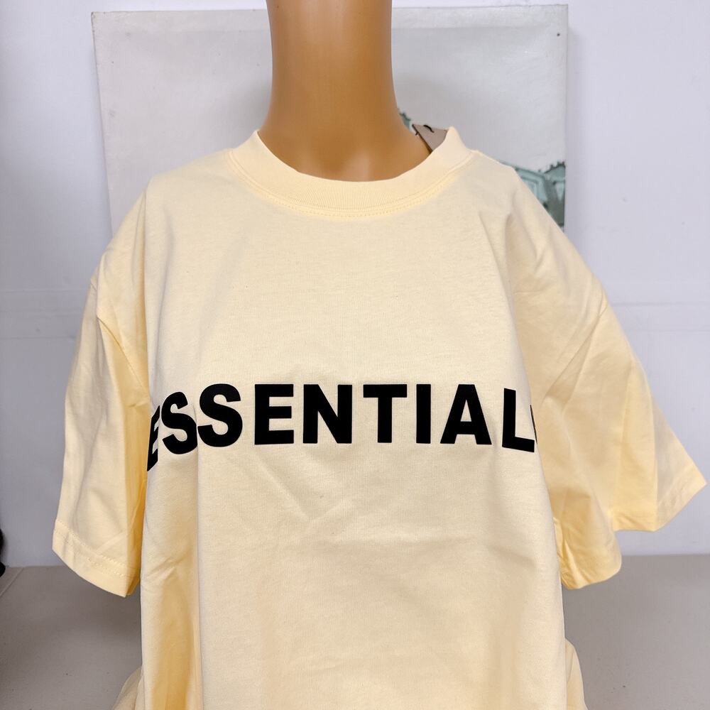 Fear of God Essentials Butter Cream Yellow Logo Tee Oversized L